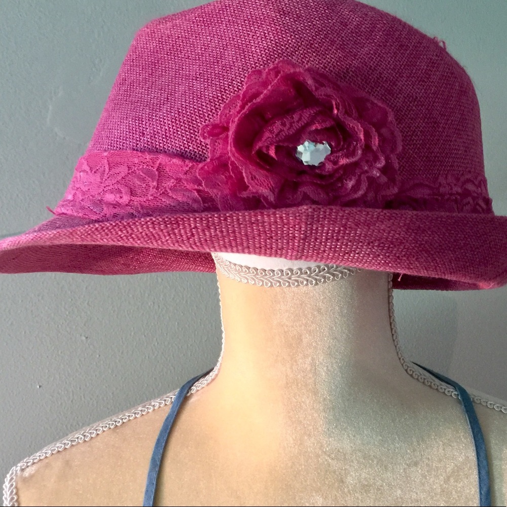 Hot pink fedora hat